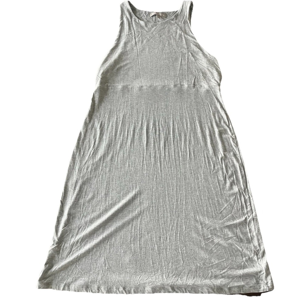 Athleta Women's Expedition Dress Size L Gray Sleeveless Zip Pockets Skort Dress